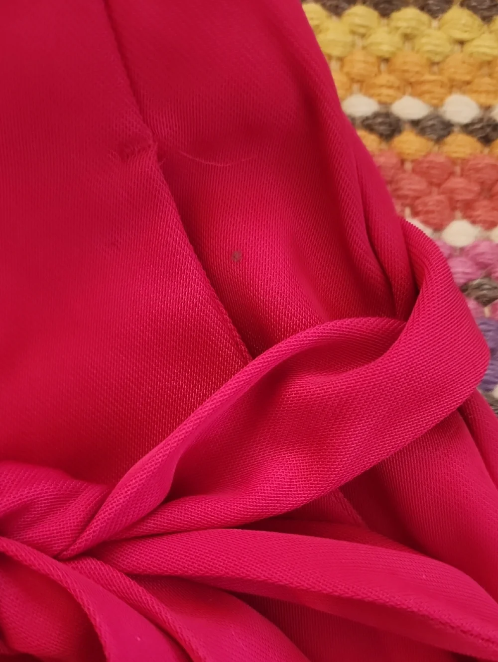 Express Pink Wide Leg Paperbag Waist Pants With Zipper Fly And Drawstring